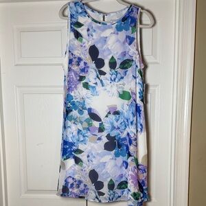 J. Howard Women’s Sheer Crew Neck Sleeveless Floral Lined Midi Dress- Size 14